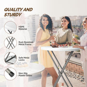 VINGLI 32” Round Folding Table Plastic High Top Table