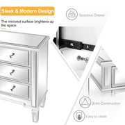 VINGLI Mirrored Dresser 6 Drawer Modern Chest