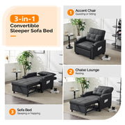 VINGLI SF102 3-in-1 Convertible Sleeper Chair with Adjustable Foot