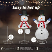 VINGLI 3/4/5/6 FT Lighted Christmas Snowman with LED Lights Ground Stakes