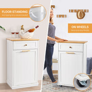 VINGLI 10/13 Gallon Tilt Out Trash Bin Cabinet Wood Tilt Out Laundry Hamper