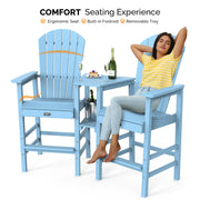 VINGLI Tall Adirondack Chairs Set HDPE Adirondack Bar Stools