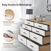 VINGLI Wood Dresser 8 Drawer Modern Chest Large Storage Cabinet