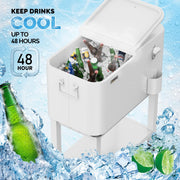 VINGLI 60QT Rolling Ice Chest Cooler Car Outdoor Patio Wagon Cooling Bins