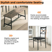 VINGLI 55" Dining Table Set for 6 Modern Dining Bench