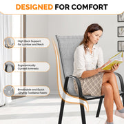 VINGLI Patio Chairs Outdoor Stackable Dining Chairs Set with Armrests