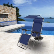 VINGLI Upgraded Zero Gravity Chair Lounge Outdoor Chairs with Folding Canopy Trays