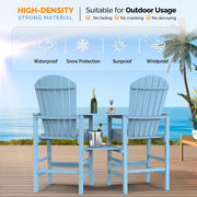 VINGLI Tall Adirondack Chairs Set HDPE Adirondack Bar Stools