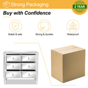 VINGLI Mirrored Dresser 6 Drawer Modern Chest