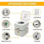 VINGLI Portable Camping Toilet w/Capacity Tank