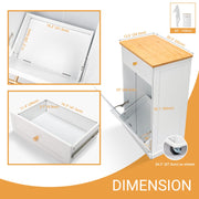 VINGLI 10/13 Gallon Tilt Out Trash Bin Cabinet Wood Tilt Out Laundry Hamper