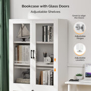 VINGLI Wood Lateral File Cabinet with Adjustable Shelves White/Black