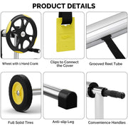 VINGLI 14FT Pool Cover Reel Set Aluminum Solar Cover Blanket Reel