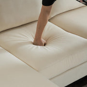 VINGLI SS104 110" Linen U-Shaped Sectional Couch Sofa for Living Room