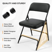 VINGLI Metal Folding Chairs with Cushioned Seat 350Ibs Upholstered Event Chairs