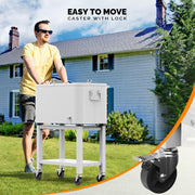 VINGLI 60QT Rolling Ice Chest Cooler Car Outdoor Patio Wagon Cooling Bins
