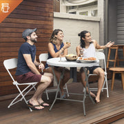 VINGLI 32" Round Folding Table Portable Plastic Card Table