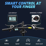 PEXMOR 27.5" 500W Mountain E-Bike 21-Speed