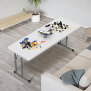 VINGLI 6ft Narrow Folding Table Portable Plastic Rectangle Foldable Table