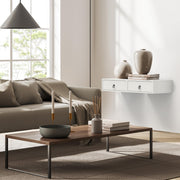 VINGLI Wood Nightstand Floating Bedside Table