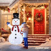VINGLI 3/4/5/6 FT Lighted Christmas Snowman with LED Lights Ground Stakes