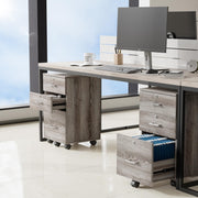 VINGLI 3-Drawer Wood File Cabinet with Lock Mobile Grey/Oak/Black/White/Greige/Walmut