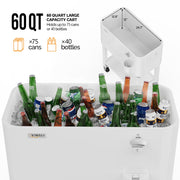 VINGLI 60QT Rolling Ice Chest Cooler Car Outdoor Patio Wagon Cooling Bins