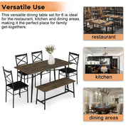 VINGLI 55" Dining Table Set for 6 Modern Dining Bench