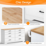 VINGLI Wood Dresser 8 Drawer Modern Chest Large Storage Cabinet