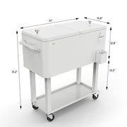 VINGLI 80 QT Rolling Ice Chest Cooler Car Outdoor Patio Wagon Cooling Bins