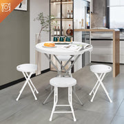 VINGLI 32" Round Folding Table Portable Plastic Card Table