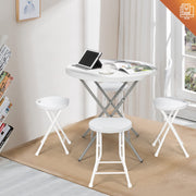 VINGLI 32" Round Folding Table Portable Plastic Card Table