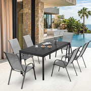 VINGLI Patio Chairs Outdoor Stackable Dining Chairs Set with Armrests