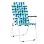 VINGLI Portable Patio Lawn Folding Webbed Chairs for Outdoor Camping Green/Blue