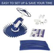 VINGLI Pool Vacuum Cleaner Automatic Suction Sweeper Swimming Pool Climb Wall Cleaner With Hose Set Blue
