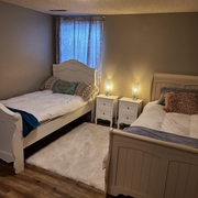 VINGLI Wooden Nightstand  2 Drawers Bed Side Table