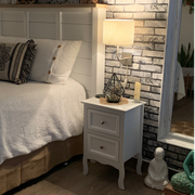 VINGLI Wooden Nightstand  2 Drawers Bed Side Table