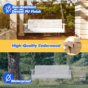 VINGLI 5FT Patio Wooden Porch Swing Heavy Duty 880 LBS Swing Chair Bench with Hanging Chains