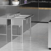 Vingli Commercial 304 Stainless Steel Restaurant Sink 2 Compartment Free Standing Utility Sink