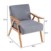 VINGLI Modern Accent Chair with Rubber Wood Frame