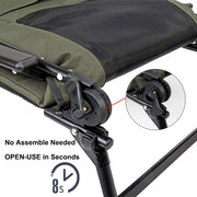 VINGLI Heavy Duty Fishing Chair with Footrest 440Ibs Camping Chairs