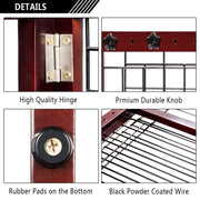 VINGLI 71" Wooden Freestanding Pet Gates Indoor Dogs Safety Fence