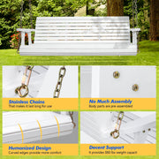 VINGLI 5FT Patio Wooden Porch Swing Heavy Duty 880 LBS Swing Chair Bench with Hanging Chains