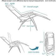 VINGLI 2 Sets Upgraded Zero Gravity Chairs Outdoor Folding Lounge Chairs Black/ Grey/ Blue/ Brown