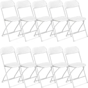 VINGLI 350lb Plastic Stackable Folding Chair Portable Commercial Seat with Steel Frame