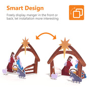 VINGLI Large Outdoor Nativity Scene Christmas Decorations White/Colorful