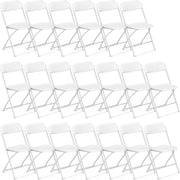 VINGLI 350lb Plastic Stackable Folding Chair Portable Commercial Seat with Steel Frame