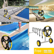 VINGLI 18 Ft Solar Pool Cover Reel Set Aluminum