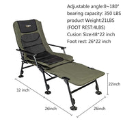 VINGLI Heavy Duty Fishing Chair with Footrest 440Ibs Camping Chairs