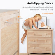 VINGLI Wood Dresser with 3 Drawer Natural Solid Wood Chest